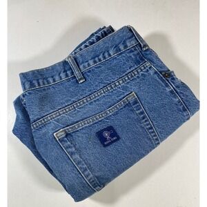Mens Rural King Blue Denim Jeans‎ 42x30 100% Cotton Straight Leg Workwear